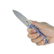 KUB357D Couteau Kubey Dust Devil Blue Lame Spear Point Acier 14C28N Manche Micarta Étui Kydex – Livraison Gratuite