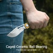 KUB397C Couteau Kubey Gurkha Drop Point Lame Acier 14C28N Manche Ultem Yellow Liner Lock - Livraison Gratuite
