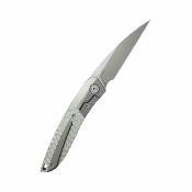 KUB406A KB Knives Spike | Couteau Lame Drop Point Acier M390 Beadblast | Manche Grey Titane & CFiber - Livraison Gratuite
