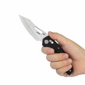 KUB421A Kubey Caiman – Couteau pliant EDC lame San Mai M2 Satin Clip Point Manche G10 noir Crossbar Lock – Livraison Gratuite