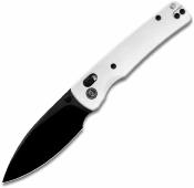 MGR817AWH Miguron Knives Vakor | Lame Drop Point Acier 14C28N | Finition Black PVD | Manche G10 Blanc | Crossbar Lock - Livraison Gratuite
