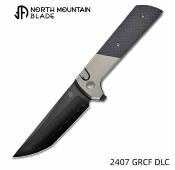 NMB2407GRCFD  North Mountain Blade Chop 2 – Couteau pliant Button Lock Lame Acier SLD-Magic DLC Manche Fibre de Carbone - Livraison Gratuite
