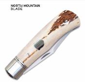 NMB2527ATL North Mountain Blade Lanny Plus – Couteau Pliant Slipjoint Lame SLD-Magic 7,6 cm Clip Point – Manche Bois de Cerf (Antlers) – Livraison Gratuite