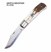 NMB2527ATL North Mountain Blade Lanny Plus – Couteau Pliant Slipjoint Lame SLD-Magic 7,6 cm Clip Point – Manche Bois de Cerf (Antlers) – Livraison Gratuite