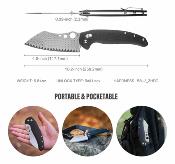 OKNSENTRYR1BLK Couteau Oknife Sentry R1 | Lame Acier Damas Sheepsfoot | Manche Black Micarta | Crossbar Lock | Livraison Gratuite