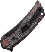 REA195 Reate Knives PL-7 Red/Black – Couteau lame Acier Nitro-V Blk Trailing Point Manche Micarta Verrouillage Pivot Lock Clip Titane - Livraison Gratuite