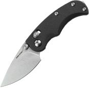 RS7181SB — Couteau Real Steel ESCA Lame Acier 12C27 Drop Point Satinée Manche Polypropylène Noir Crossbar Lock - Livraison Gratuite