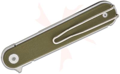 RS8061AG Real Steel Iris Green – Couteau Pliant Liner Lock | Lame Drop Point 12C27 IKBS | Manche G10 - Livraison Gratuite