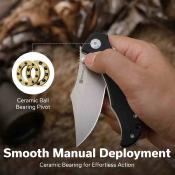 S250601 Sencut Tauron – Couteau pliant Liner Lock Lame Acier D2 Stonewash Manche Black G10 - Livraison Gratuite