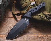 SBMAMUBB Couteau Sniper Bladeworks Mamu - Lame Drop Point Acier 420HC Black PVD - Manche G10 Noir - Étui en Plastique Moulé - Livraison Gratuite