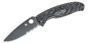 SC142PSBBK Couteau Spyderco Resilience Combo Edge Lame Acier 8Cr13MoV Black - Livraison Gratuite