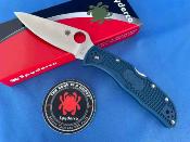 SC243PCBL Spyderco Endela Lightweight – Couteau lame acier CPM SPY27 Manche FRN cobalt blue Back Lock Japan – Livraison Gratuite