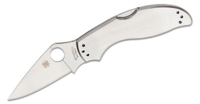 SC261P Couteau Spyderco UpTern Plain Lame Acier 8Cr13MoV Manche Acier - Livraison Gratuite