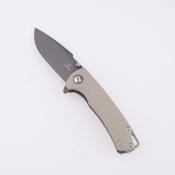 SHI7070G1 Couteau Shieldon Relicanth Tan G10 Handle D2 Blade IKBS Linerlock Clip