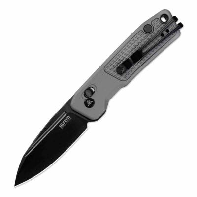 SRM7229AK Couteau SRM Scout | Lame Acier 14C28N DLC Black | Manche G10 Gray Frag Pattern | Ambi Lock | Livraison Gratuite