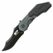 SWMP1BCP Smith & Wesson M&P Linerlock A/O – Couteau pliant lame Acier 4034 manche alu noir/gris, brise-vitre, clip – Livraison Gratuite