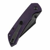 T1034F10 Couteau Tenable Fenrir | Lame Sparrow Steel 14C28N Blackwashed | Button Lock & Manche Purple G10 - Livraison Gratuite