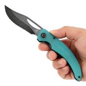 T1119A5 Tenable Gideon - Couteau Pliant EDC Liner Lock Lame Clip Point Nitro-V Blackwash Manche G10 Tiffany Blue - Livraison Gratuite