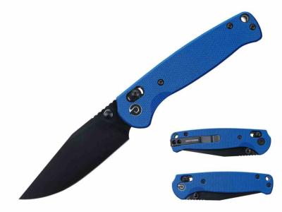 TD010FBL -Blue Couteau DEFCON Ultra Lite | Lame Clip Point Acier 14C28N Matte Black | Manche Blue G10 Axis Lock - Livraison Gratuite