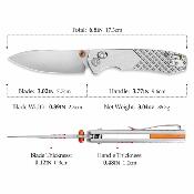 TVJM03OTM Couteau Trivisa Dragonfly-Z | Lame Drop Point Acier M390 | Manche Gray Titane Axis Lock - Livraison Gratuite