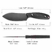 TVJM05BM14 Trivisa Eggplant BM – Couteau Fixe Lame Acier 14C28N Manche Micarta Black Étui Kydex – Livraison Gratuite