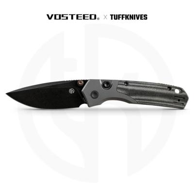 VOSA2219 Vosteed Psyop – Couteau Pliant Top Liner Lock | Lame Wharncliffe Acier S35VN | Manche Micarta/Titane Bearing - Livraison Gratuite