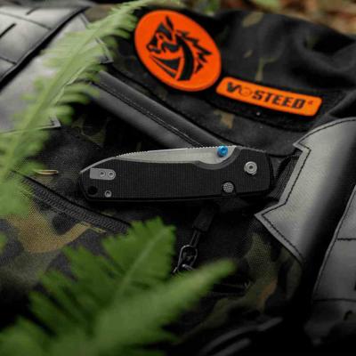 VOSA2903 Vosteed Raccoon 2.0 – Couteau pliant Top Liner Lock Lame Acier 14C28N Manche Micarta Noir - Livraison Gratuite