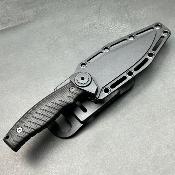 WARG2E49 Couteau WithArmour Clip Point Lame Fixe Acier Inox Manche ABS Housse Plastique - Livraison Gratuite