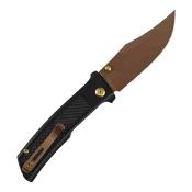 B2108A3 Couteau Bison Tenable Knives | Lame Acier Nitro-V Rose Gold Drop Point | Manche Black Alu | Liner Lock | Livraison Gratuite