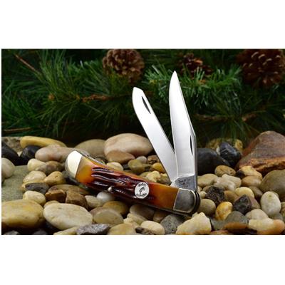 Couteau Canif Bear & Son Large Trapper 2 Lames Acier Carbone 1095 USA BCCRSB54 - Livraison Gratuite