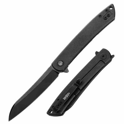 DTK4224TBS Couteau Dreamtech Framelock Ti | Lame Acier D2 Black Stonewash | Manche Titane Noir Sculpté | Livraison Gratuite