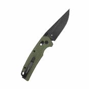 KUB464C Kubey Geri | Couteau Lame Acier 14C28N Satin | Manche G10 Green | Crossbar Lock | Livraison Gratuite