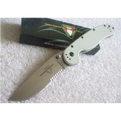 Couteau Ontario RAT-1 Tactical Folding Knife Desert Tan G-10 Handles Acier AUS-8 ON8849DT - Free Shipping