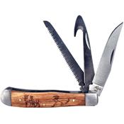 Couteau de Chasse 3 Lames Roper Knives Trapper Acier Carbone 1065 Manche Bois RP0098ZWD - Free Shipping