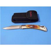 Couteau de Chasse Lame Acier 440 Manche Os Etui Nylon RR066 - Free SHipping