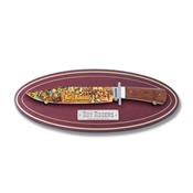 Couteau de Collection Rough Rider Roy Rogers Bowie Lame Acier 440 Manche Bois/Os Plaque Etui Nylon RR1883 - Free Shipping