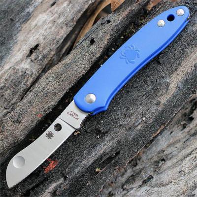 Couteau Spyderco Roadie Bleu Lame Acier N690Co Manche FRN Made Italy SC189PBL - Free Shipping
