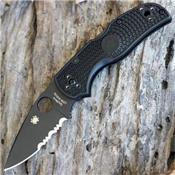 Couteau Spyderco Native 5 Black Lightweight Acier CPM-S35VN Serr Manche FRN Made USA SC41PSBBK5 - Free Shipping
