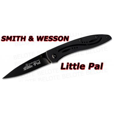Couteau BodyGuard Smith&Wesson Little Pal Black Acier Titane 440C Manche Acier SWLPB - Free Shipping