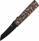 T2135A2 Couteau Kansept Higonokami | Lame Acier 154CM Black Reverse Tanto | Manche Copper Carbon Fiber | Liner Lock | Livraison Gratuite