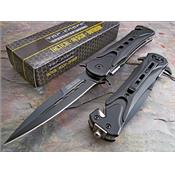 Dague Couteau Tactical Rescue Ouverture Assistée Lame Acier Inox Manche Alu TF719BK - Free Shipping