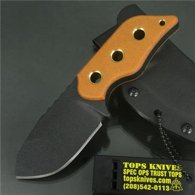 Couteau de Survie Tops Lil Roughneck Lame Acier 5160 Manche Micarta Etui Kydex Made In USA TPLRNK01 - Free Shipping