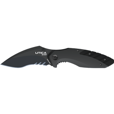 UTK911219CP Couteau Utica Dark Sky I Lame Acier 8Cr13MoV Serrated - Livraison Gratuite