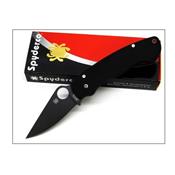 Couteau SPYDERCO Black G10 PARA-MILITARY Plain SC81GPBK2