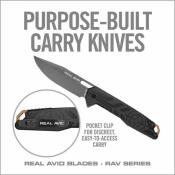 AVRAV7 Real Avid RAV7 – Couteau pliant Linerlock A/O Lame Acier 8Cr13MoV Drop Point Manche G10 Noir - Livraison Gratuite