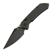 B1034H4 — Couteau Tenable Fenrir Lame Acier Nitro-V Blackwashed Harpoon Manche Micarta Vert Top Liner Lock Livraison Gratuite