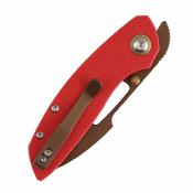 B1068A3 Couteau Tenable Link | Lame Harpoon Acier 14C28N Rose Gold | Manche Red G10 Liner Lock - Livraison Gratuite