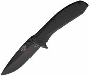 BC112ABK Couteau Bear & Son Framelock A/O | Lame Drop Point Acier 440 | Manche Black Stainless USA - Livraison Gratuite