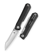 BTKMK20A — Couteau Pliant Bestechman Curvee Liner Lock Lame Acier AEB-L Two-Tone Manche Plaquettes G10 Noir Front Flipper Thumb Stud Livraison Gratuite