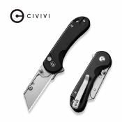 C23039B1CP — Couteau Pliant Civivi Elementum Utility Button Lock Lame Acier 6Cr13 Manche Aluminium Noir Thumb Stud Livraison Gratuite